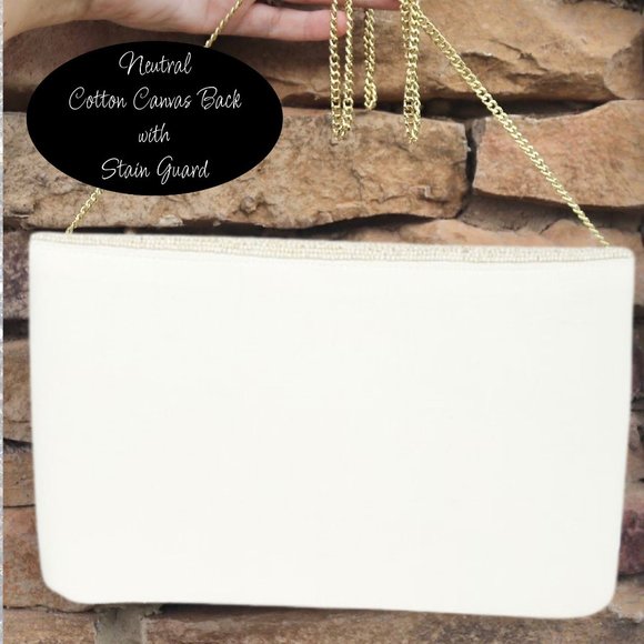 Geometric Design Seed Beaded Crossbody Chain Clutch Bag | Handbag | Colorful - Picture 6 of 6